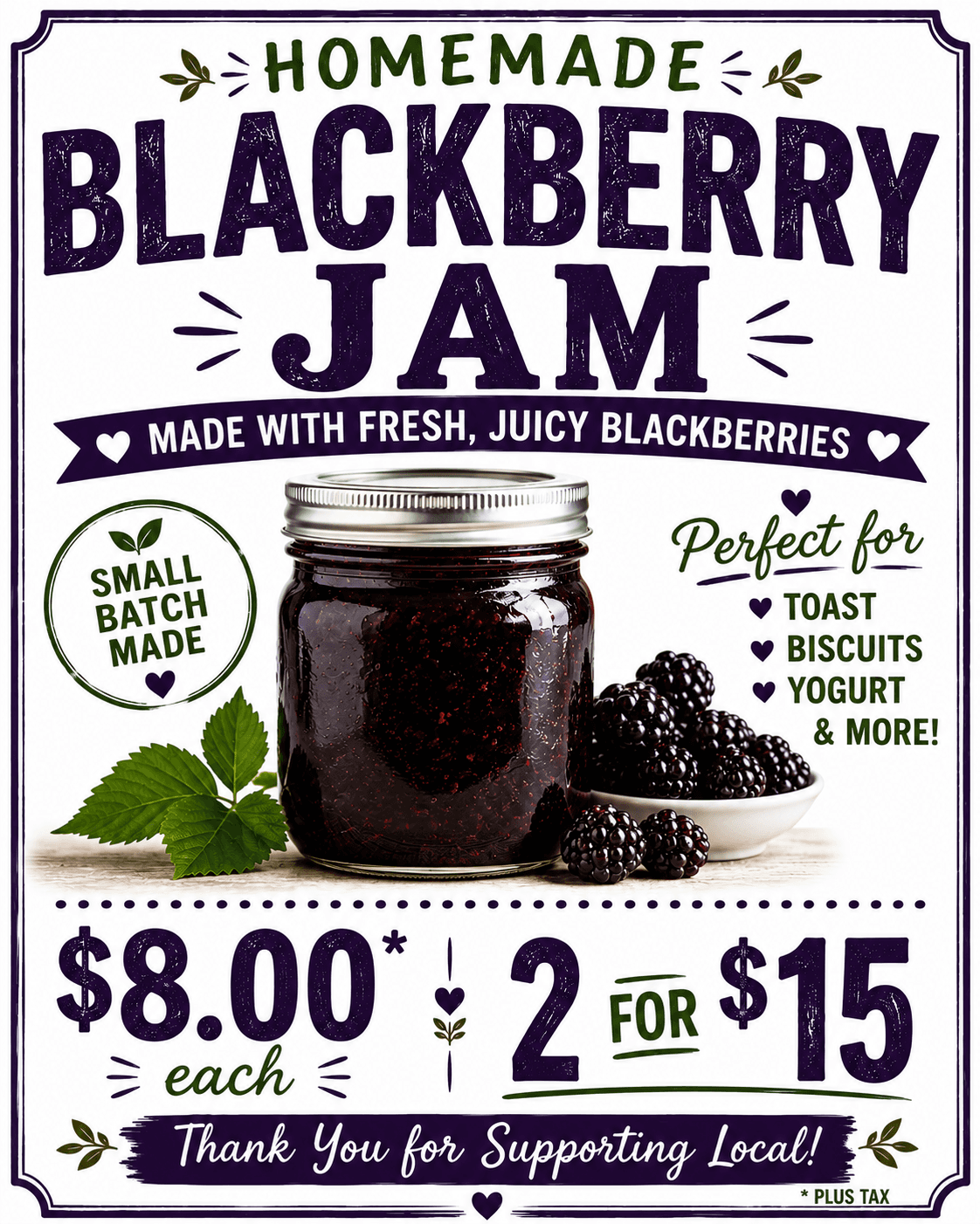 Homemade blackberry jam poster