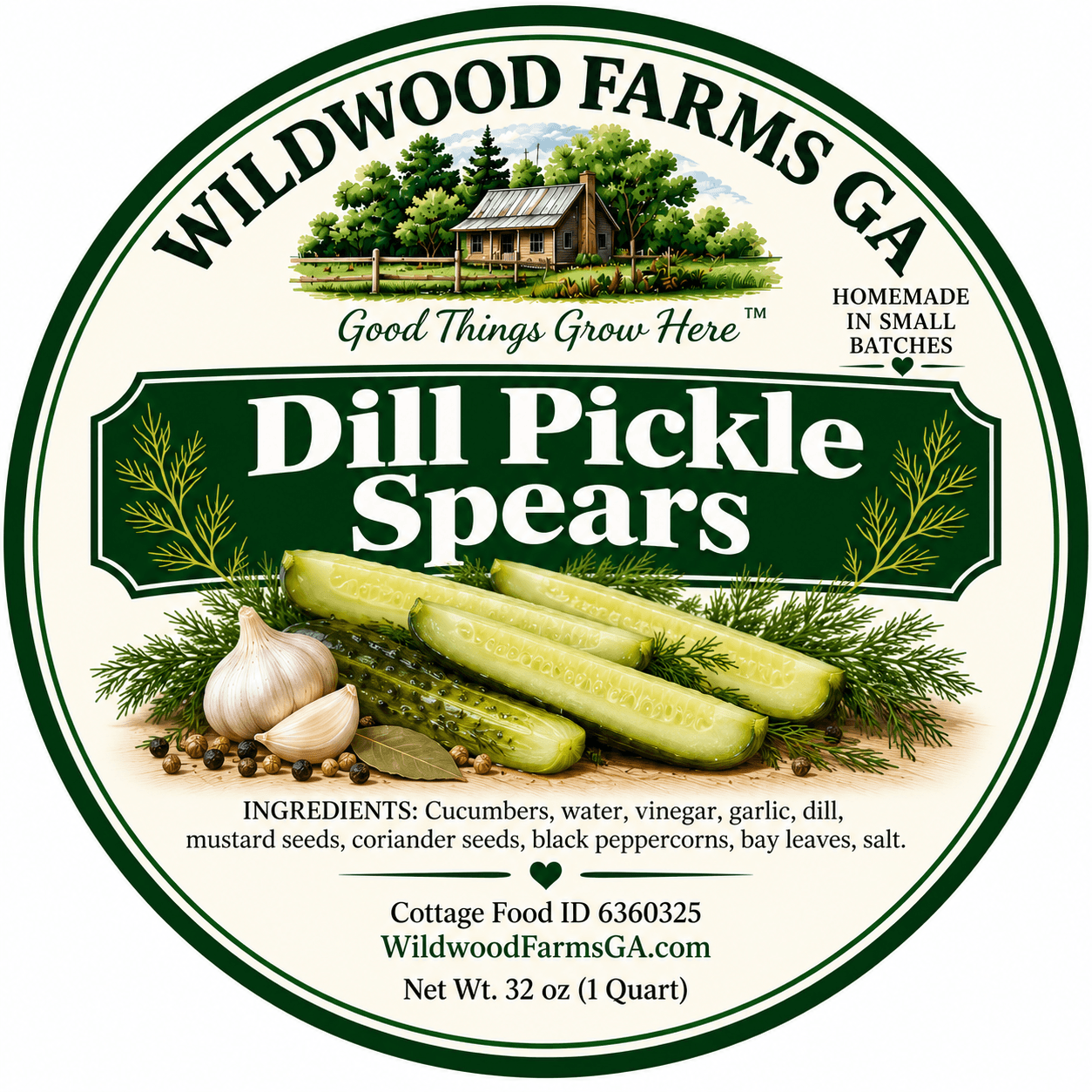Dill Pickle Spears jar label