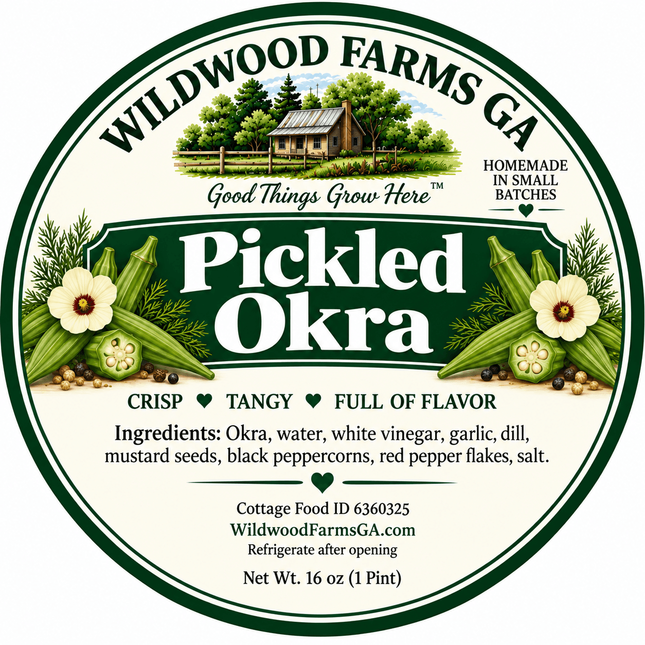 Pickled Okra jar label