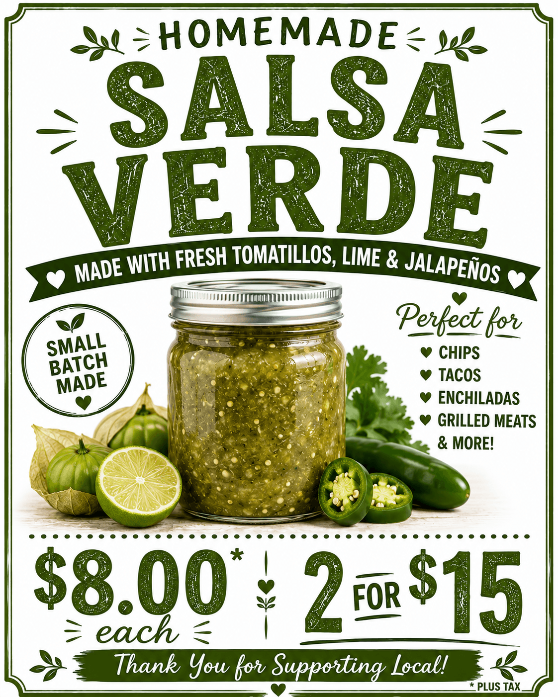 Homemade salsa verde poster
