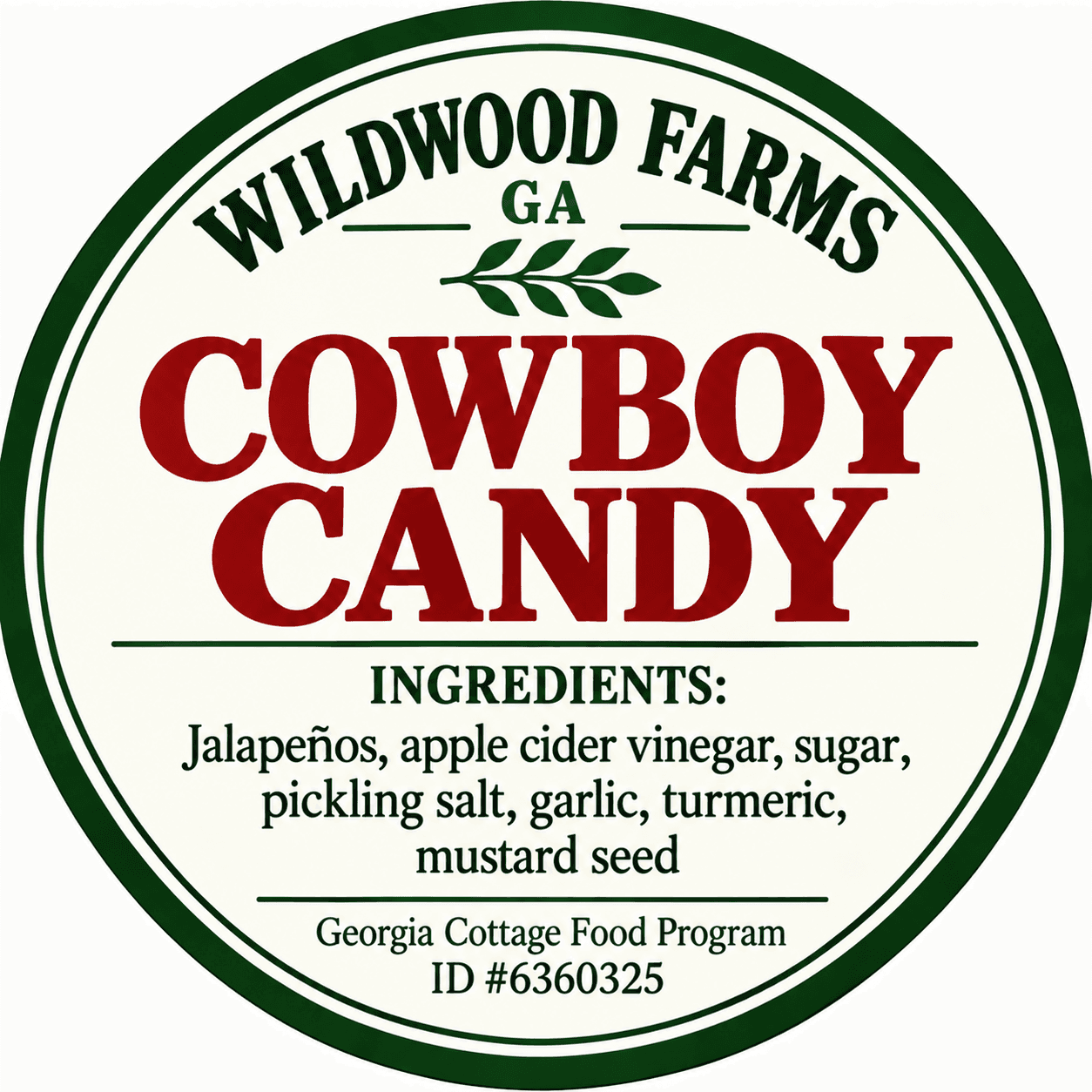 Cowboy Candy jar label